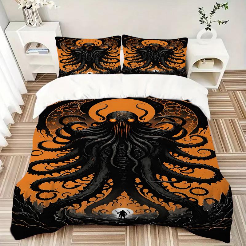 3pc Terrifying Octopus Cover Set - 1 Quilt Cover + 2 Pillowcases, All Seasons Bedroom Setting, Perfect for Home069