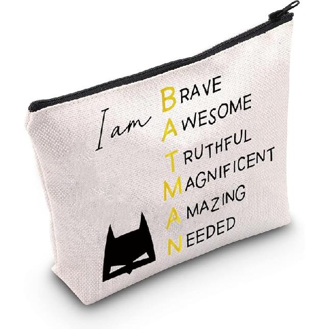 MEIKIUP Bat Movie Inspired Gifts for Fan Bat Character Makeup Cosmetic Bag Bat Lover Gift for Women (Bat Character Bag) Bat Character Bag