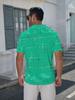 Printed Design – Not Textured Men's Short Sleeve POLO, Flat Digital Print Pattern - Abstract Line Design On Green Background, Fashionable Minimalist