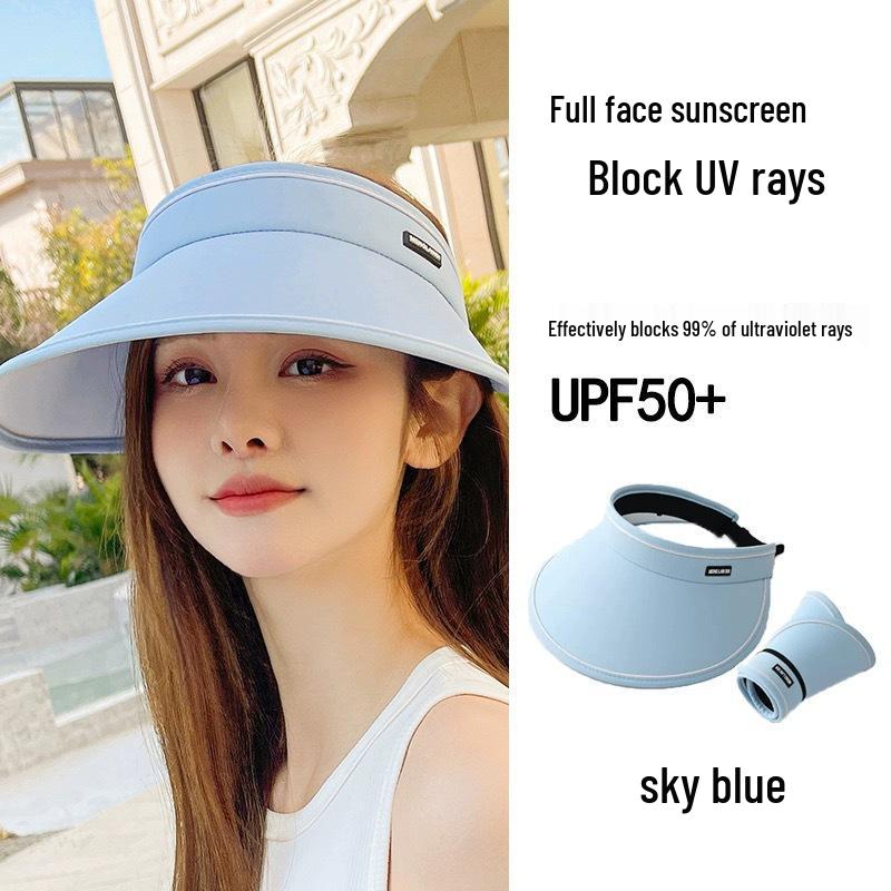 Seamless Foldable UV Protection Open-Top Sun Hat for Women