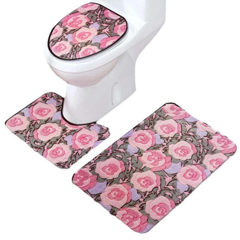 Toilet Floor Mat Three-Piece Door Mat Absorbent Carpet Bathroom Bathroom Non-Slip Foot Mat