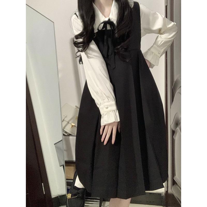 Japanese-Korean Style Loose Suspender Dress for Female Students