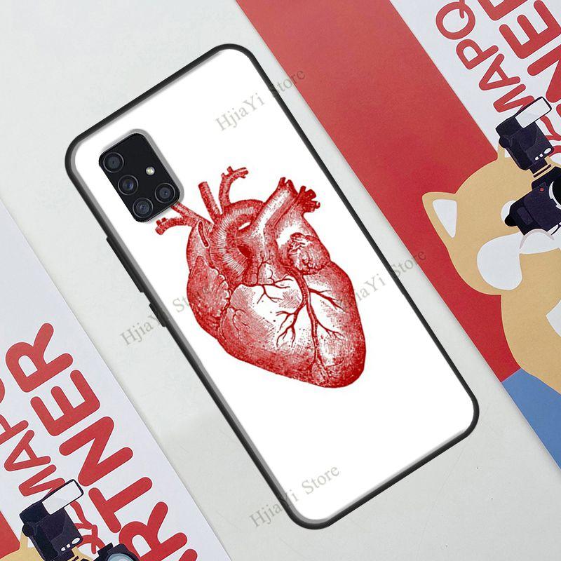 Vintage Anatomy Heart Cardiac Brain Nurse Case For Samsung Galaxy A12 A22 A32 A42 A52 A72 A51 A71 A50 A70 A03S A21S A52S Cover