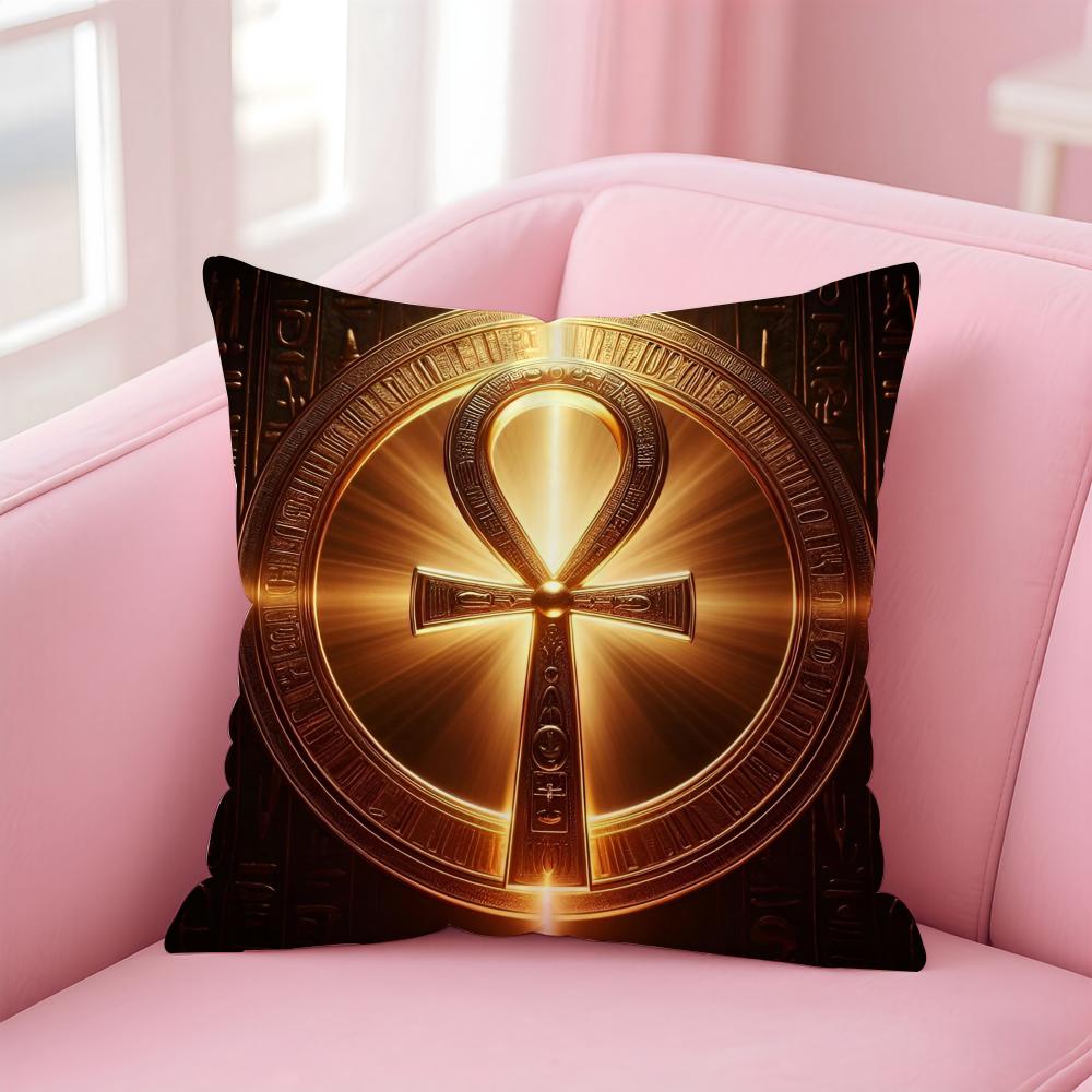 Ancient Ecology Life Talisman Pattern Cushion Cover Pillow Case Soft Skin Friendly Fabric Concealed Zipper