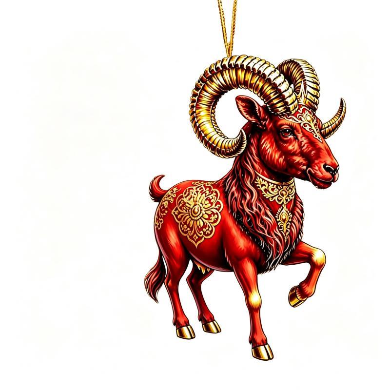 Acrylic Chinese Zodiac Goat Hanging Ornament Auspicious Design For Spring Festival New Year Home Decorationation