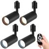 Pirlamp Spotlights, Set of 4, for Duct Rails, 4.5W (40W Equivalent), Remote Control Included, Built-in LEDs, Scandinavian Design, Adjustable Angle,