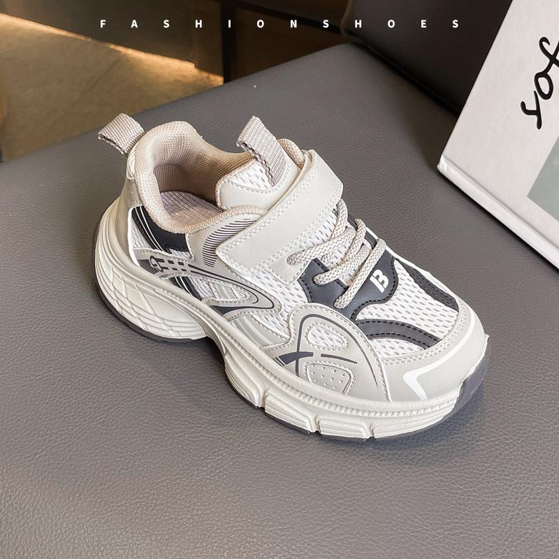 2025 autumn children's shoes men's middle-aged and older children's shoes girls' trend dad shoes leather upper running shoes
