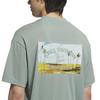 Golf HEAT Back Graphic Mock Neck Short Sleeve Shirt Silver Green [Adidas Golf] .RDY