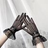 Women Summer Uv-proof Driving Gloves Mesh Fishnet Gloves Lace Mittens Full Finger Girls Lace Fashion Gloves