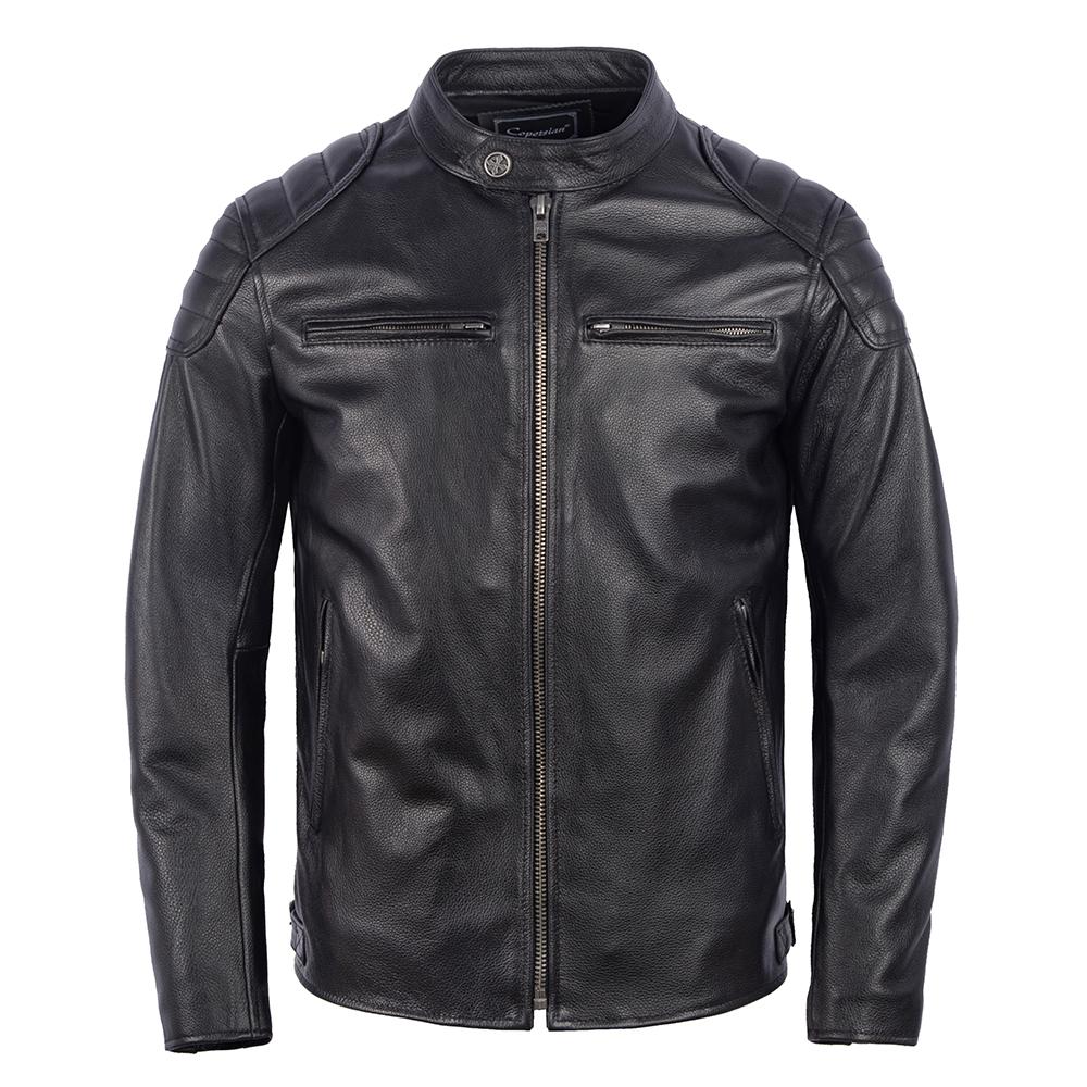 Black Men Leather Jacket Slim Fit Vintage Yellow/Red Brown Genuine Cow Men's Motorcycle Coat Biker Clothes Spring Autumn