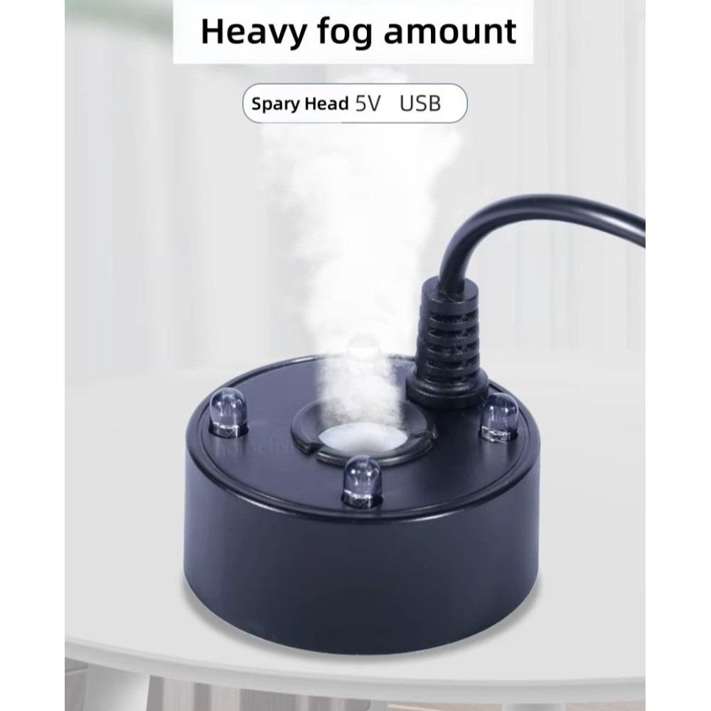 New 5V USB Mist Maker 4 LED Lights Colorful Lights Fogger Nebulizer Bubble Generator Atomizing Heads Landscape Spray Aquarium nero
