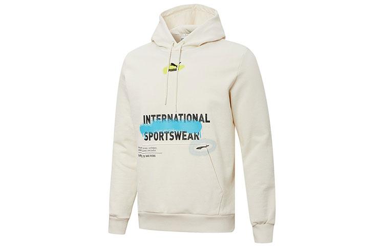PUMA Sweatshirts Men s Ivory White Hooded Moderate Regular 536305-65 L