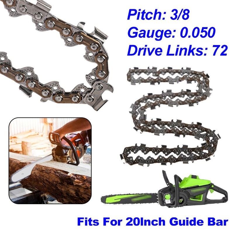 20 Inch Chainsaw Chain 3/8" Saw Chains 72 Drive Link Electric Saw Accessory Chainsaw Saw Chain 0.050" Chain gauge