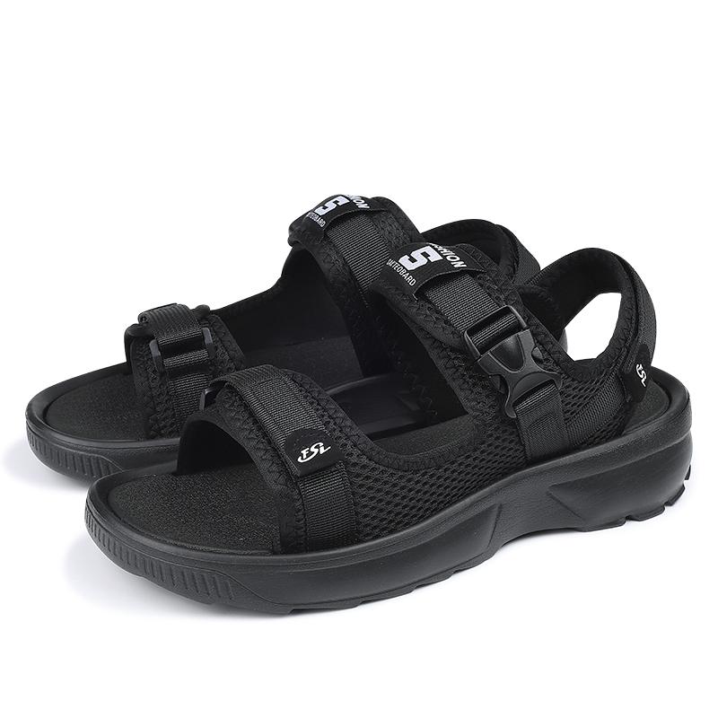 Non-Slip Men's Sandals for Summer New Wear-Resistant Breathable Simple Black-Soled Men's Business Beach Comfortable Roman Sandal
