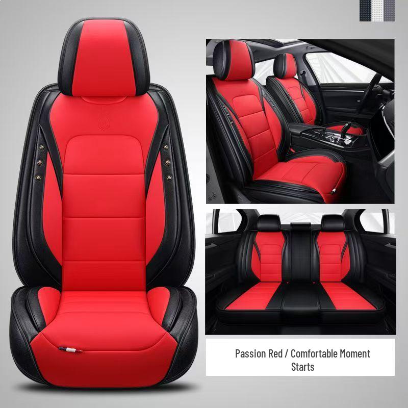 Universal Cartoon Car Seat Cushion - Four Seasons, Wear-Resistant, Dirt-Resistant, Full Surround, Leather Cover for Five-Seaters