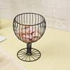 Large Capacity Goblet Shape Fruit Basket Space Saving Rust-proof Snack Storage Tray Black Hollow Coffee Pod Holder Dessert