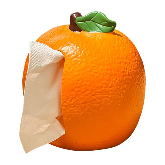 

Tissue Box with Cute Orange Shape Dispenser Smooth Surface Safe Tissue Holder Ideal for Home And Car 1pc