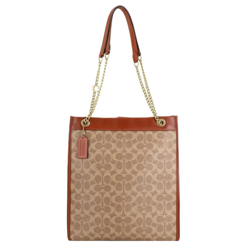 

COACH Cashin 29 Magnetic closure casual workplace leather Tote bag Tote bag shopping bag handbag large size women s brown with presbyopia коричневий