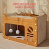 Durable Cat Bed & Scratching Post Combo: Year-Round, No-Shed, Scratch-Resistant Cat Toy & House