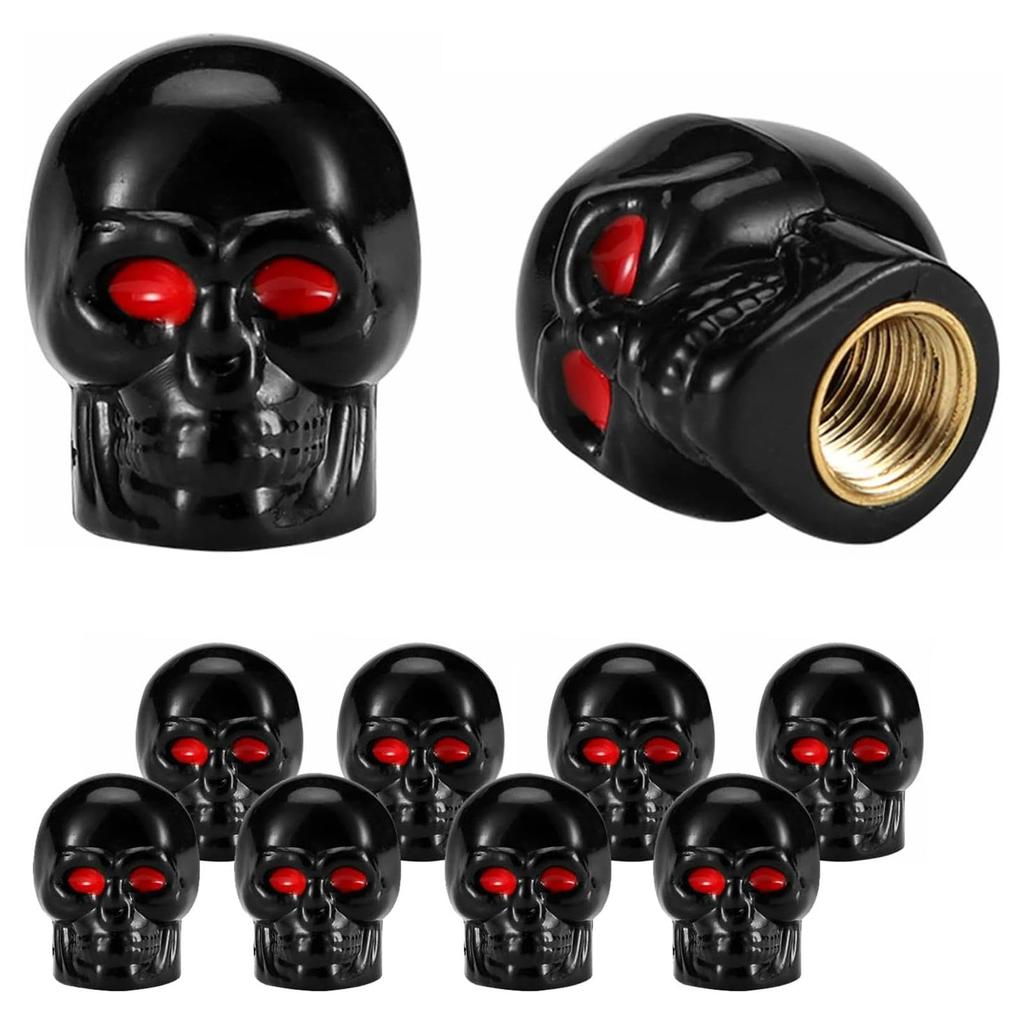 Skeleton Tire Valve Stem Caps, Skull Tire Valve Caps, 4 Skull Motorcycle Valve Stem