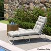 Sun Lounger Cushions Only, 190x56x10cm Garden Lounge Chair Cushions, UPF20+ 220gsm Fabric, Thick Sunbed Replacement Pads with 6 Ties, Light Grey