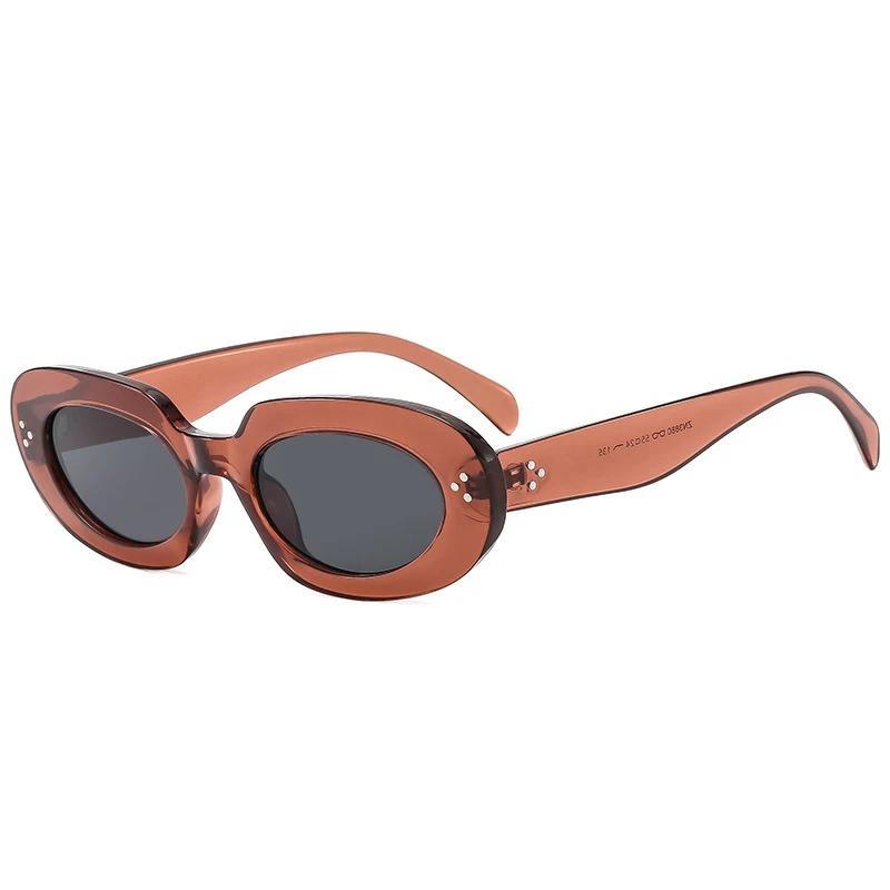  New Oval Women Fashion Sunglasses Shades UV400 Retro Punk Rivets Men Sun Glasses