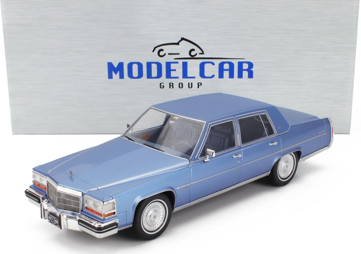 

MCG Cadillac Fleetwood Brougham 1982 Light Blue Scale Diecast Model Car 1/18