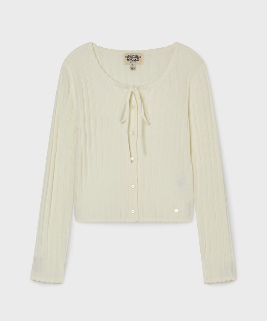 WHO.A.U Skashi Ribbon Cardigan / Whckg2443F
