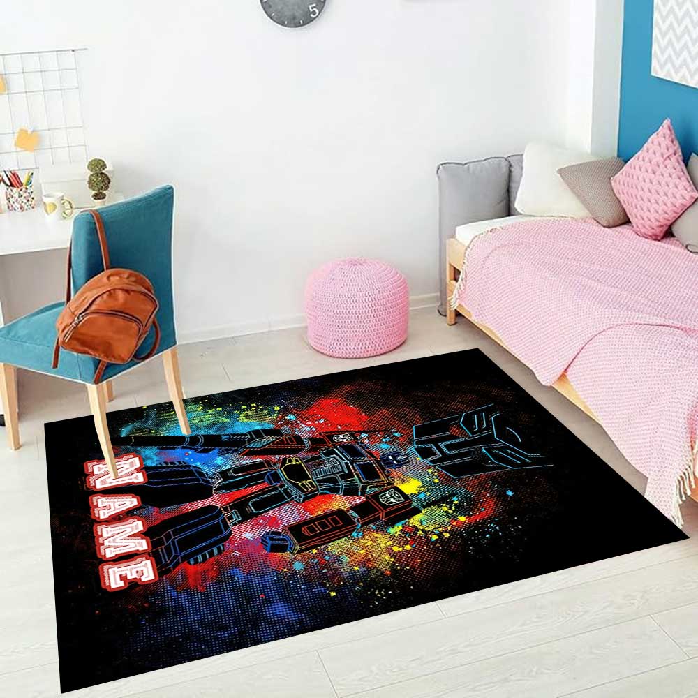 Transformers Fans Customize Your Name Rug, Office Chair Cushion, Home Bedroom Living Room Gift.