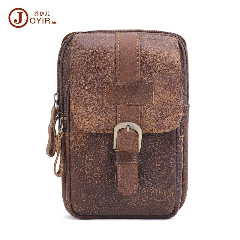 Hot-selling retro men's leather outdoor fanny pack casual multi-functional bag first layer cowhide men's bag mobile phone bag