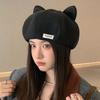 Beret Hat for Women In Spring and Autumn New Korean Style Casual Versatile Pumpkin Hat Showing Face Small Melon Leather Hat Men's Trendy