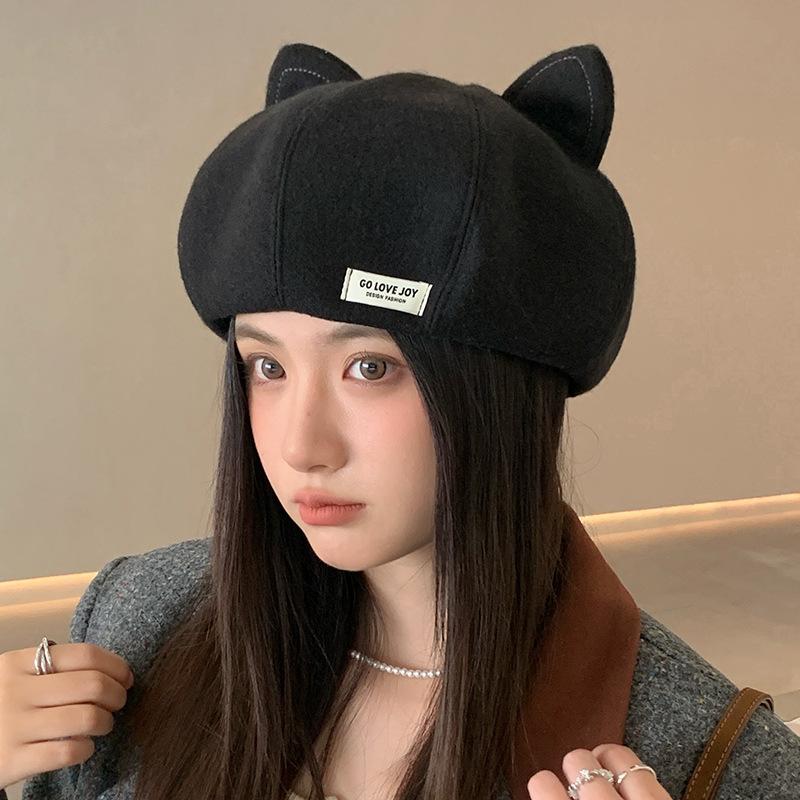 Beret Hat for Women In Spring and Autumn New Korean Style Casual Versatile Pumpkin Hat Showing Face Small Melon Leather Hat Men's Trendy