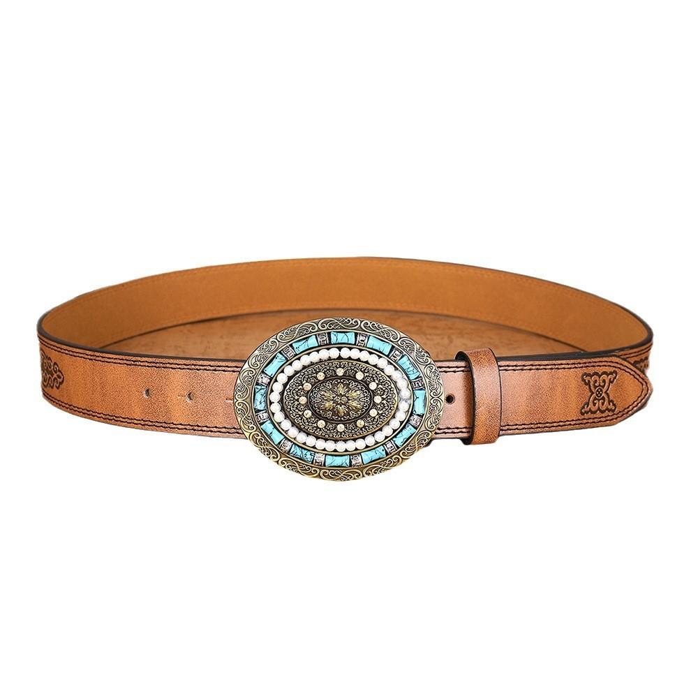 

Trendy European And American Women s Belt Cool Stylish Decorative Belt Sapphire Pearl Personalized Belt