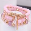 DIEZI Korean Fashion Ethnic Crystal Beads Bracelets for Women Girls Gift Elastic Rope Tassel Wrap Bracelet Pulseira Feminina