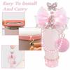 8/9Pcs Pink Tumbler Cup Accessories Silicone Straw Cover Pearl Charm for Cup Decoration Bow Tie Cover