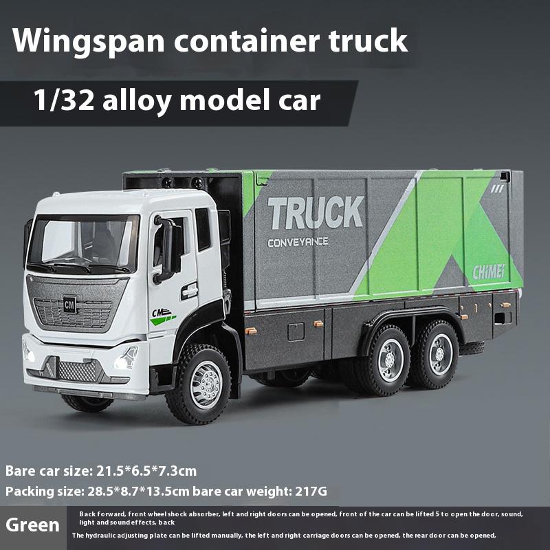 1/32 Wingspan Container Truck Alloy Toy Diecast Engineering Vehicle Model Collection of Hobby Decorative Fine Ornaments Kids Toy