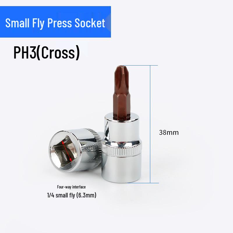 Screwdriver Socket Set: 1/4 Inch (6.3mm) Hex, Cross, Slotted, Pozi, Torx Bits