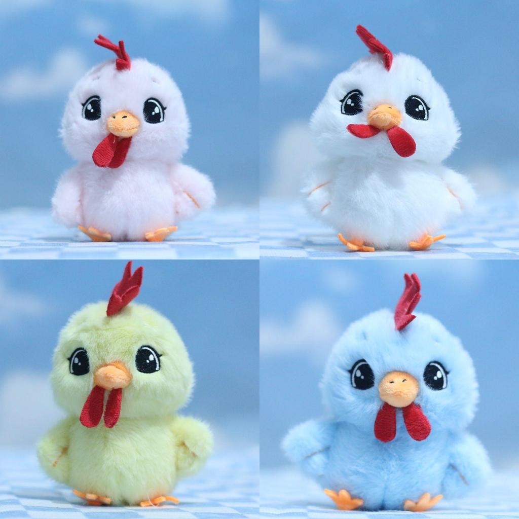 Lovely Plush Cartoon Rooster Bag Charm Cute Chicken Keychain Soft Accessory Doll