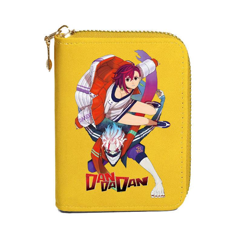 Dandadan Zipper PU Wallet Short Multiple Card Slots Purse 10.5x8x2.5cm