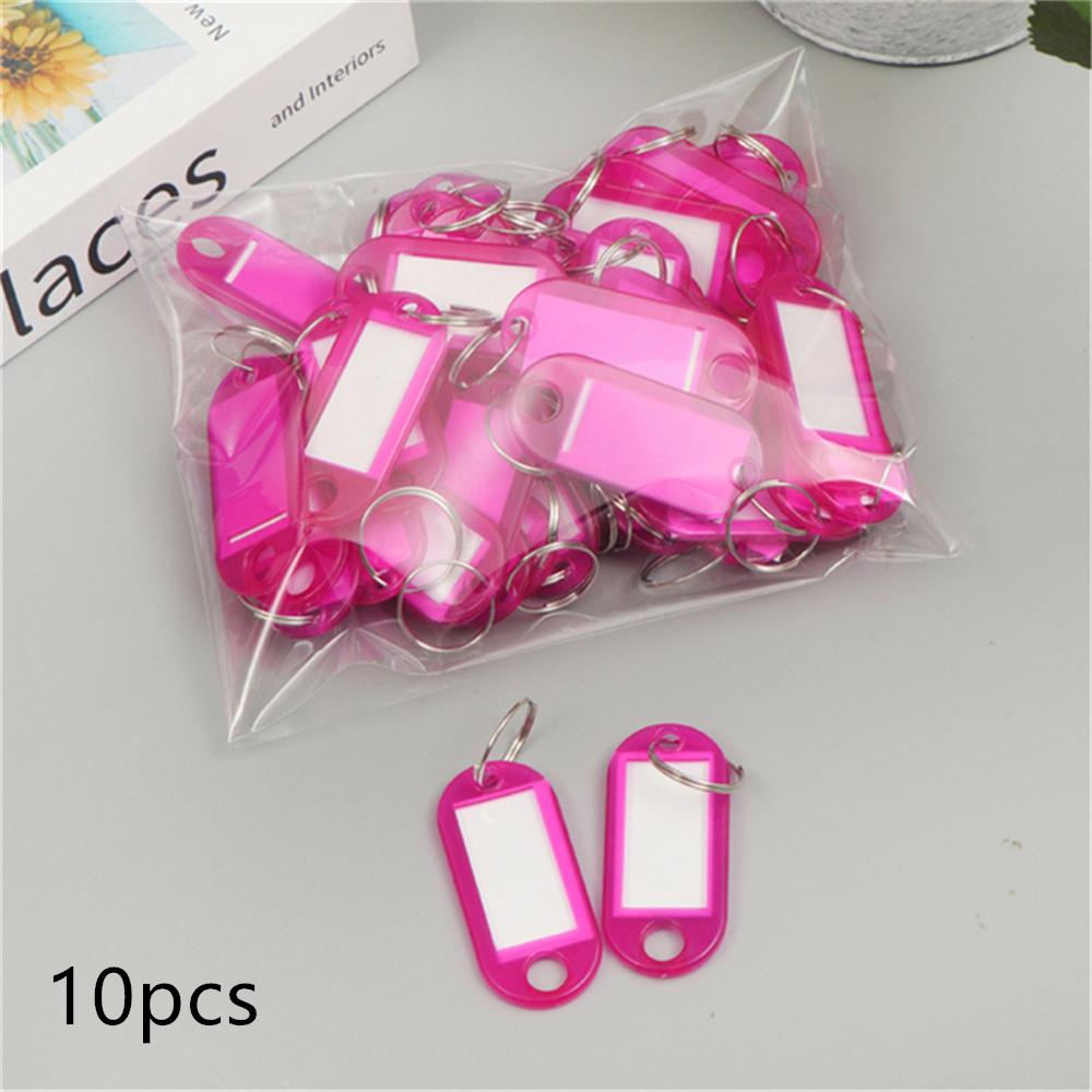 10pcs/Set Multicolor Plastic Number Keychain Labels Numbered Name Baggage Luggage ID Tags Pendant With Key Ring for Women Men