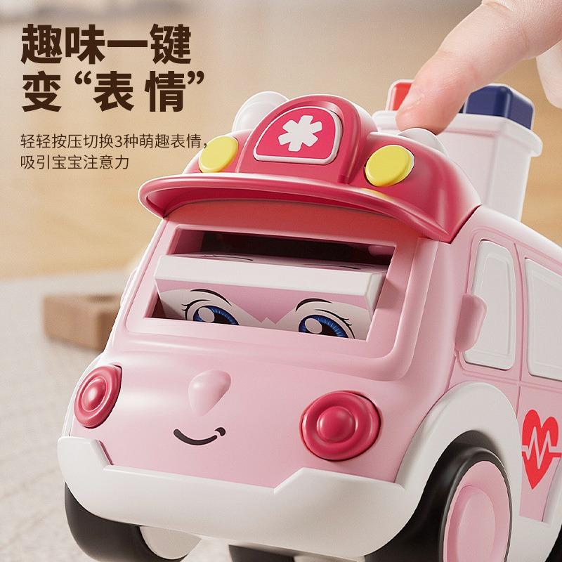 1PC Baby Toddler Press and Go Vehicle Cartoon Infant Mini Animal Ambulance Police Car Fire Truck Excavator Model Gift Idea ideal for Children