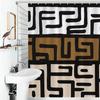 African Mudcloth Shower Curtain, Bohemian Modern Abstract Geometric Print Tribal Africa Ethnic Pattern Boho Brown Waterproof
