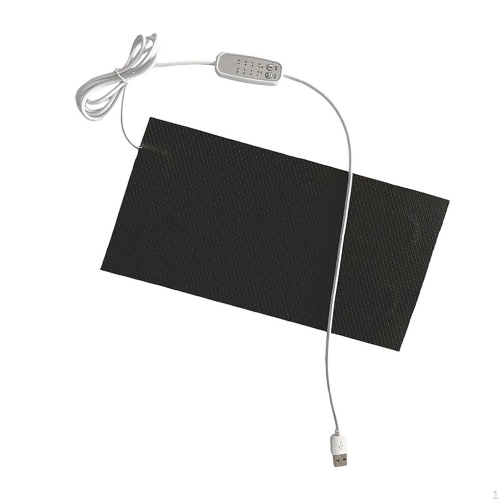 Heating Mat for Reptile Terrariums with USB Port, 4 Adjustable Temperature Levels, Nanofiber