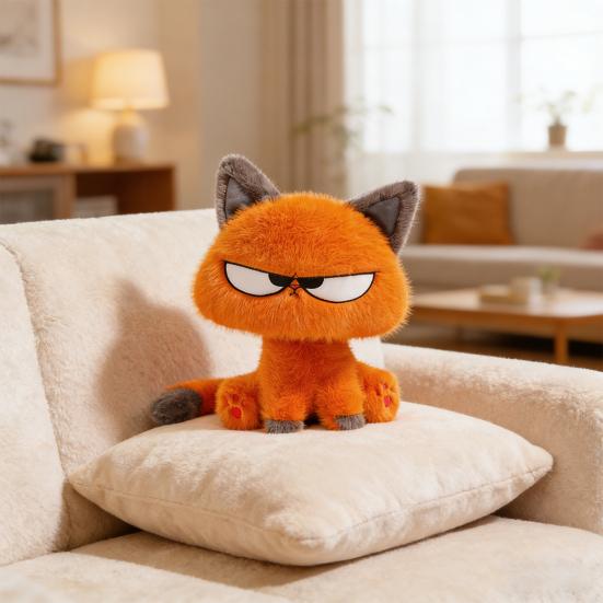 Cool Cat Plush Toy Soft Stuffed Animal for Kids Cute Kitten Doll PP Cotton Birthday Gift for Boys Girls Fun Desk Decor