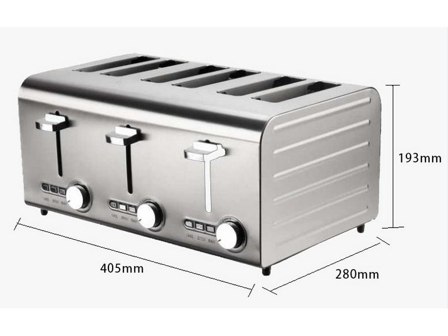 

Мощный тостер из нержавеющей стали с очень широкими слотами и автоматическим выскакиванием Stainless Steel