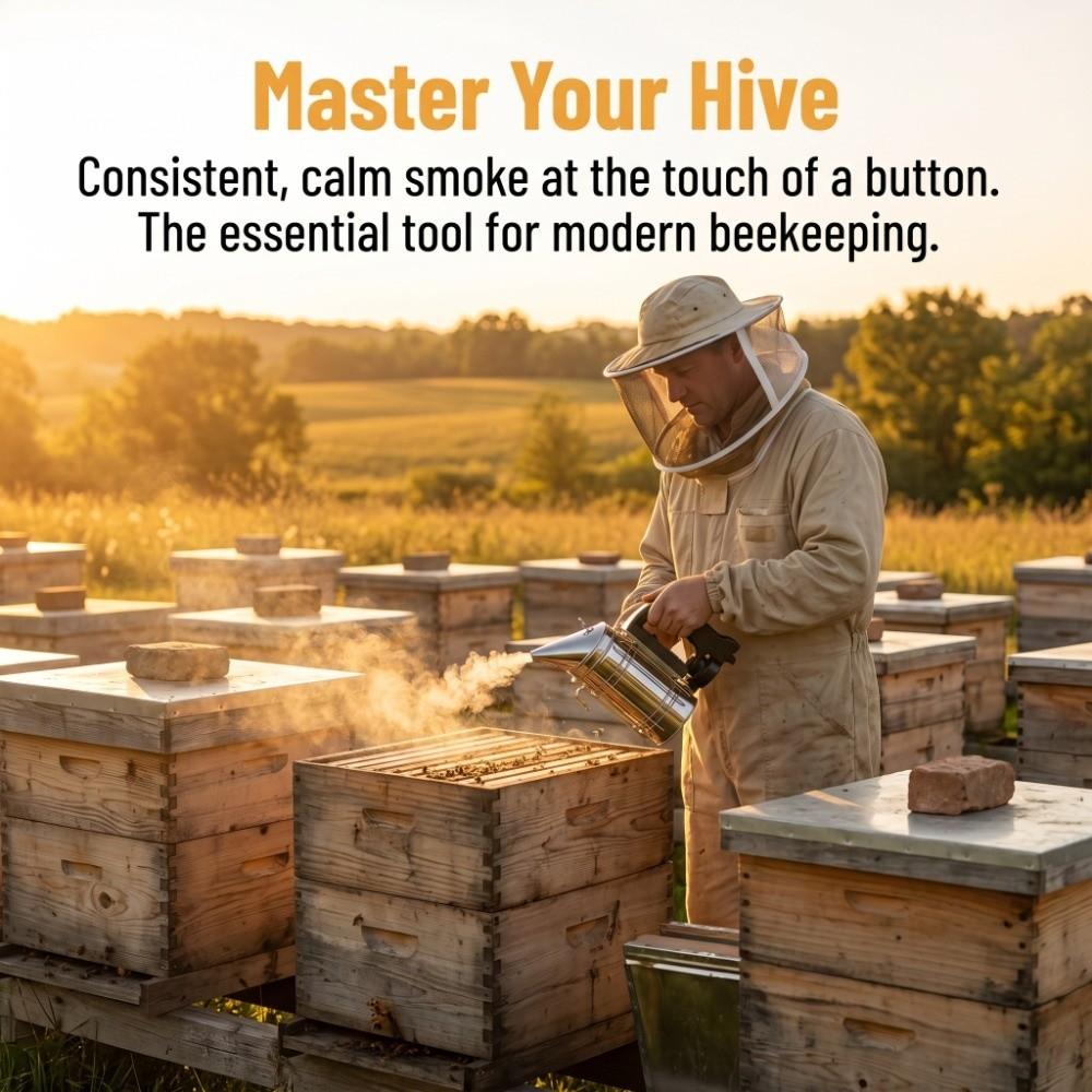 2 Pcs Set Detachable Electric Beehive Smoker Beehive Smoking Tool  Apiculture Supplies