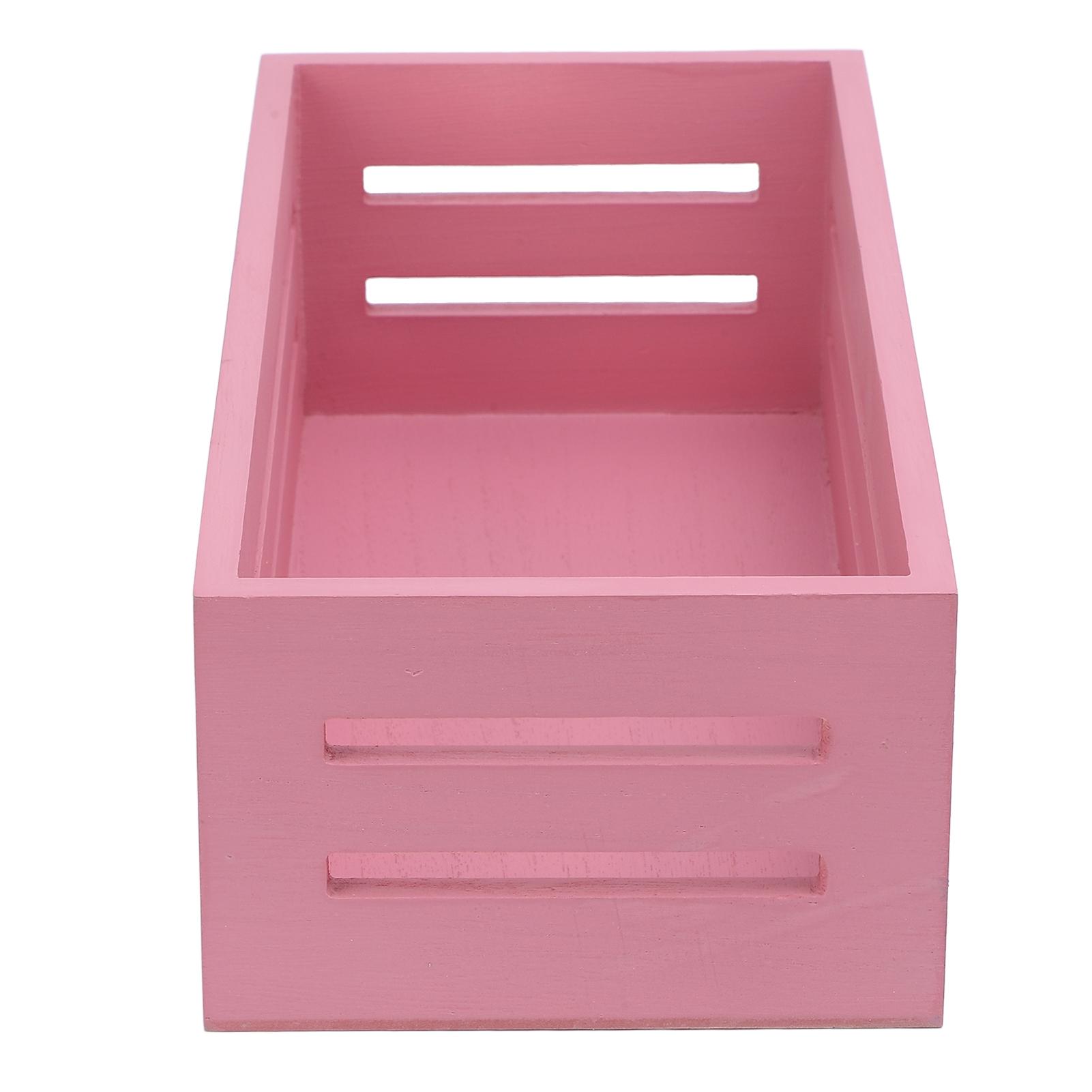 

12.99 X 6.1 X 3.94in Деревянная корзина для хранения Многофункциональный розовый ящик для хранения для ванной комнаты, спальни, туалетной бумаги