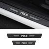 New 2026 Carbon Fiber Car Doorsill Sticker Protective Film for Volkswagen VW Polo Door Threshold Pedal Scuff Plate Decals Accessories zs0