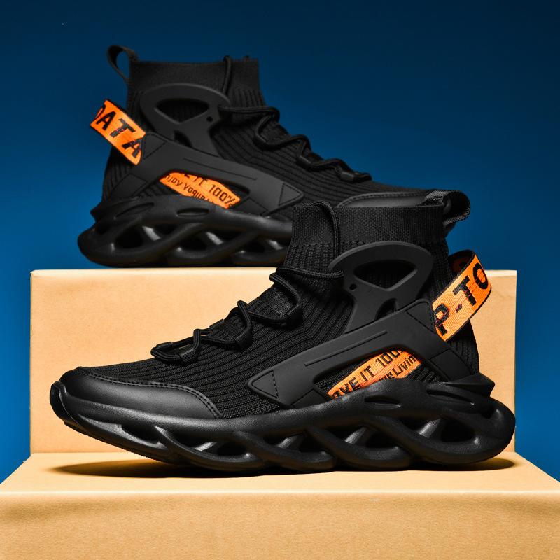 2025 New Large Size 46 Men's Shoes Trendy Shoes High Top Flying Woven Breathable Foreign Trade Shoes Amazon Sports Shoes Outdoor
