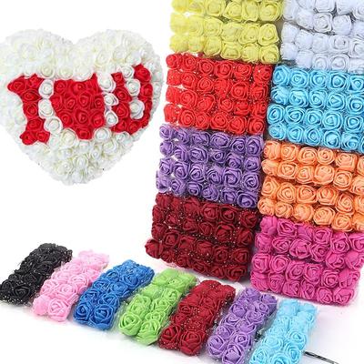 144-288 Stück 1,7 cm Mini-Rose Künstliche Blumen Spitze PE Rose Schaumstoffblütenköpfe Strauß Für Hochzeit Zuhause Dekoration Scrapbooking DIY